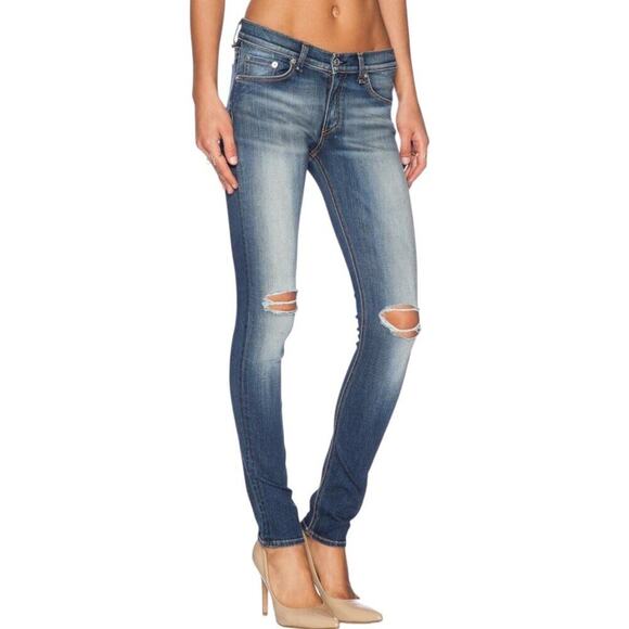 Rag & Bone The Skinny Jeans Pacifico Destroyed Size 24 Light - Picture 10 of 11
